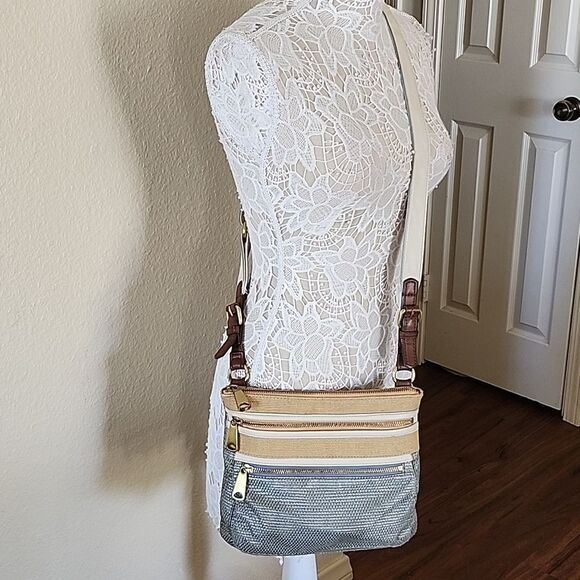 Fossil Leather and Canvas Bag - Picture 2 of 11